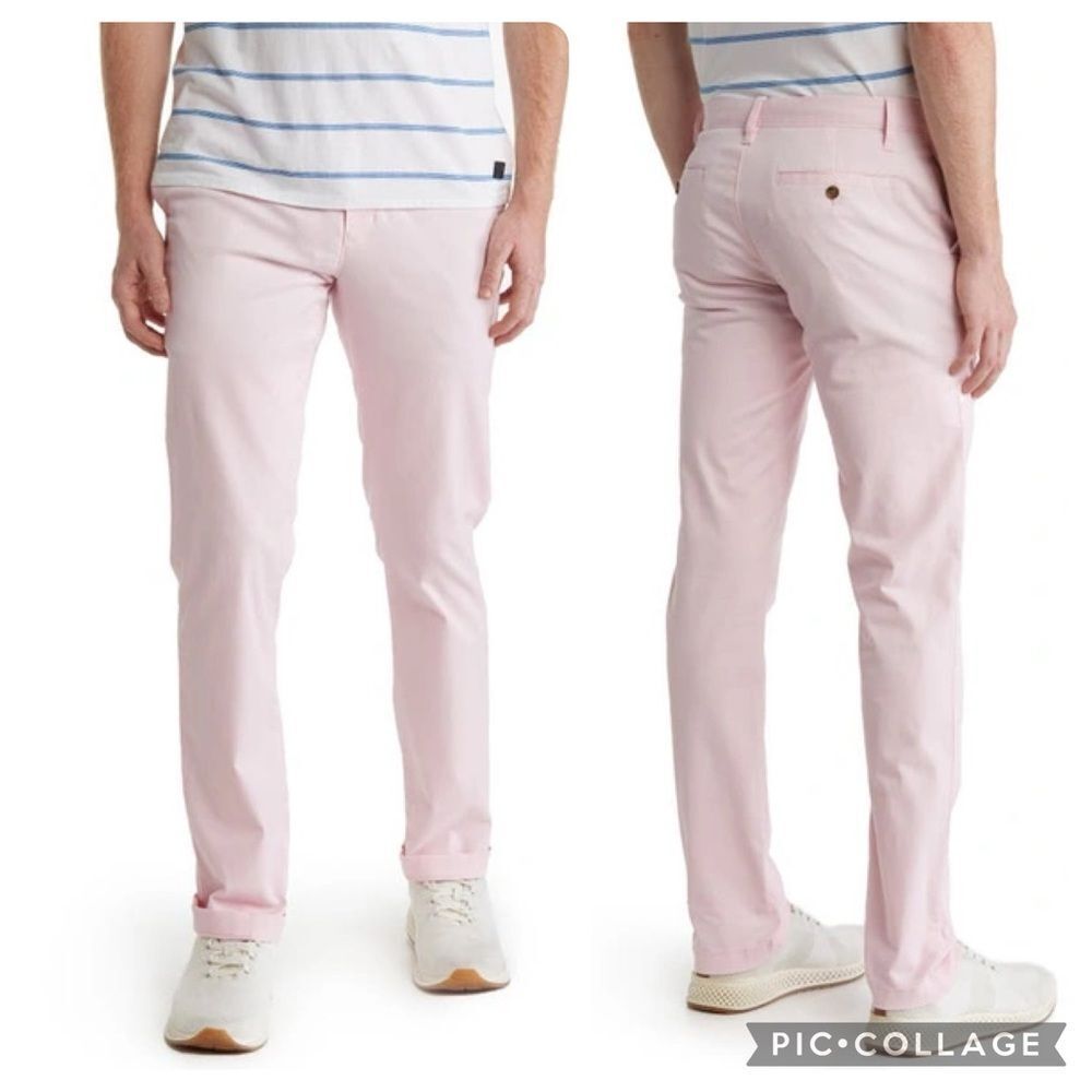 14th & Union | Men's ( 32W x 34L) Slim Fit Chino Pants in‎ Pink